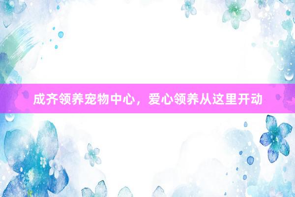成齐领养宠物中心，爱心领养从这里开动